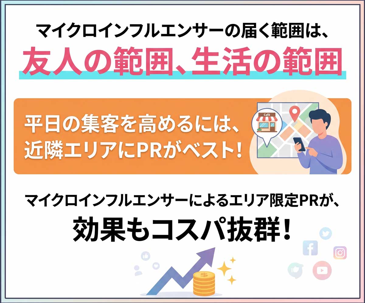 平日のPRには、近隣エリアに特化したPRがベスト！